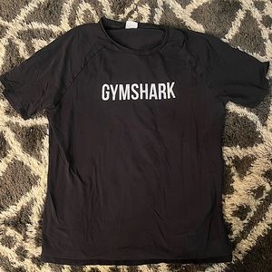 GYM SHARK BLACK TIGHT FIT SHIRT, size: large.